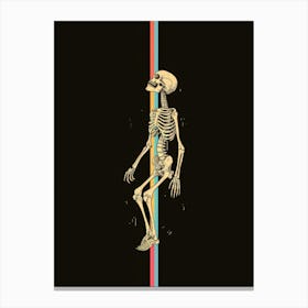 Skeleton On A Black Background Canvas Print