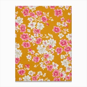 Gardenia Floral Print Warm Tones 2 Flower Canvas Print