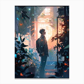 Boy In A Garden Canvas Print