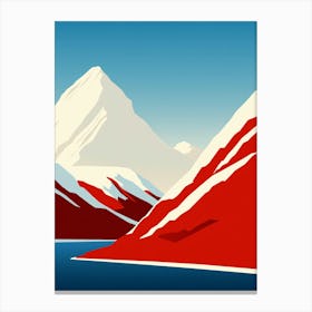 Red And White Mountains Canvas Print