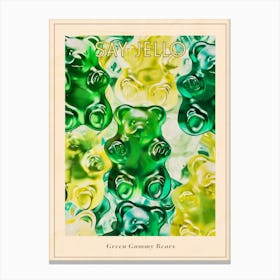 Green Gummy Bears Retro Collage 2 Poster Canvas Print