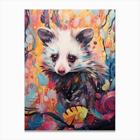  A Hidden Possum Vibrant Paint Splash 4 Canvas Print