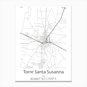 Torre Santa Susanna,Italy Minimalist Map Canvas Print