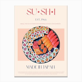 Sushi Mid Century Canvas Print