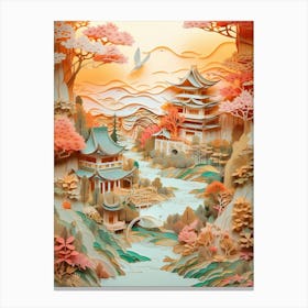 Paper Japanese Landscape Canvas Print