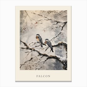 Winter Watercolour Falcon 2 Poster Canvas Print