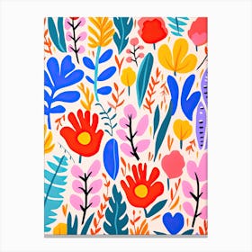 Whimsical Petal Waltz; Matisse Style Canvas Print