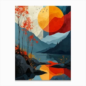 Sunset In The Mountains Canvas Print