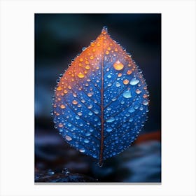 Leaf With Water Droplets Canvas Print