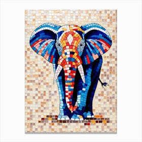 Mosaic Elephant Canvas Print