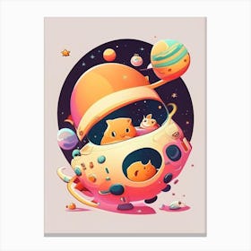 Space Probe Kawaii Kids Space Canvas Print