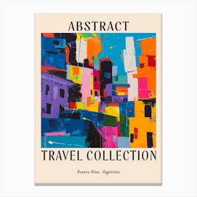 Abstract Travel Collection Poster Buenos Aires Argentina 1 Canvas Print