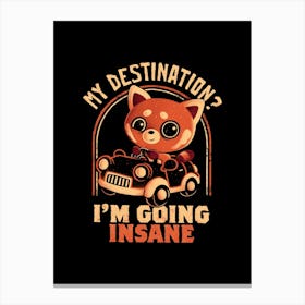 Going Insane - Funny Creepy Cute Sarcasm Red Panda Gift 1 Canvas Print