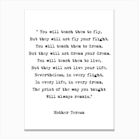 Dream   Mother Theresa Quote Canvas Print