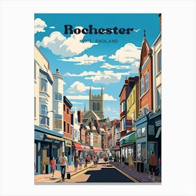 Rochester Kent England Summer Modern Travel Art Canvas Print