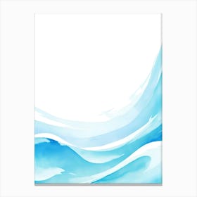 Blue Ocean Wave Watercolor Vertical Composition 100 Canvas Print