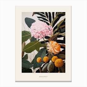 Flower Illustration Bergamot 3 Poster Canvas Print