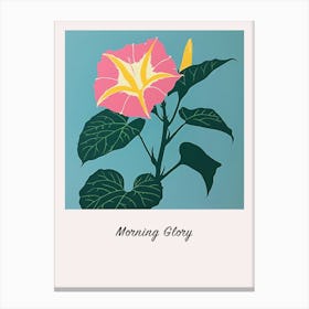 Morning Glory 3 Square Flower Illustration Poster Canvas Print