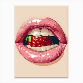 Strawberry Lips Canvas Print