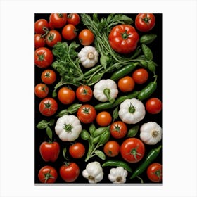 Tomatoes And Peppers Canvas Print