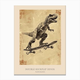 Plateosaurus Vintage Dinosaur Poster 1 Canvas Print