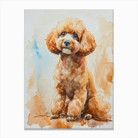 Poodle Watercolor Painting 4 Canvas Print