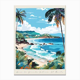 Poster Of Anse De Grande Saline St Barts, Matisse And Rousseau Style 1 Canvas Print