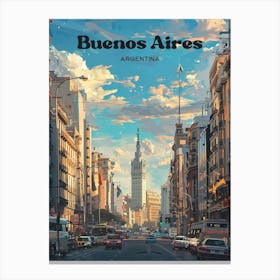 Buenos Aires Argentina Capital Travel Illustration Canvas Print