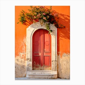 Orange Mediterranean Door Canvas Print