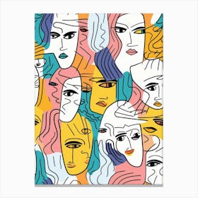 Colourful Abstract Face Illustration 1 Canvas Print