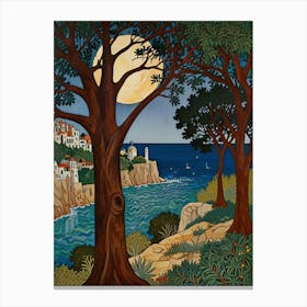 William Morris Moonlight Over The Sea Canvas Print