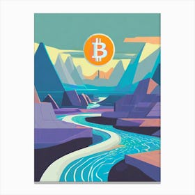 Bitcoin In The Mountains Canvas Print