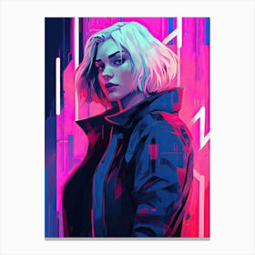 Woman, Cyberpunk Art Canvas Print
