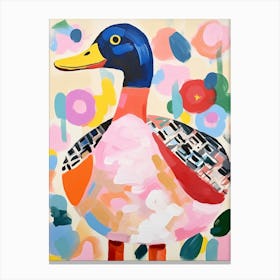 Pink Scandi Duck 7 Canvas Print