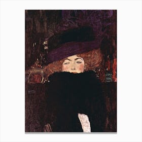 Dame Mit Hut Und Federboa (1909), Gustav Klimt Canvas Print