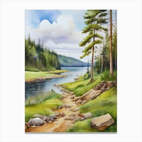 Landscape By The River Canvas Print