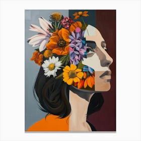 Flowers In The Head 3 Canvas Print