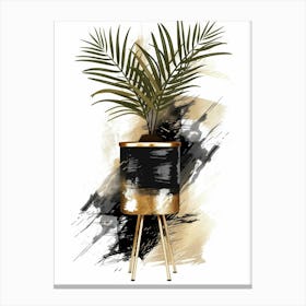 Gold And Black Planter Canvas Print