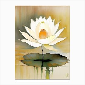 Lotus Flower Symbol Abstract Painting Canvas Print