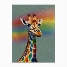 Rainbow Giraffe 6 Canvas Print