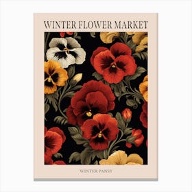 Winter Pansy 3 Winter Flower Market Poster Canvas Print