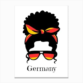 Cute Women Style Wearing Germany Flag Glasses Canvas Print