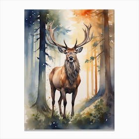 Deer In The Forest 1 Canvas Print