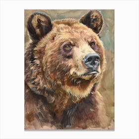 Brown Bear Pastel Watercolour 3 Leinwandbild