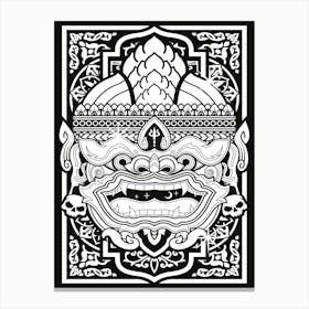 Thai Mask - Barong, Balinese mask, Bali mask print Canvas Print