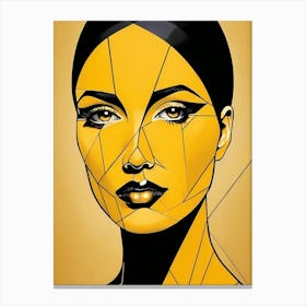 Minimalism Geometric Woman Portrait Pop Art (46) Canvas Print