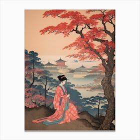 Hitsujiyama Park, Japan Vintage Travel Art 2 Canvas Print