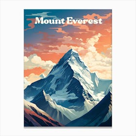 Mount Everest Hiking Modern Travel Art Canvas Print