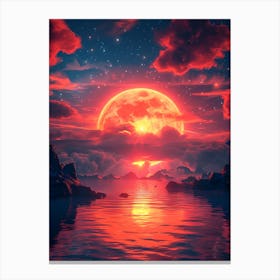 Red Moon In The Sky 3 Canvas Print