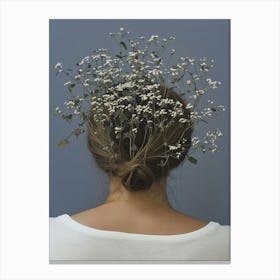 Flowers On A Woman'S Head Canvas Print